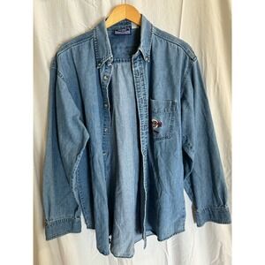 The Hard Rock Cafe Collectors Denim Long Sleeve Button Up Men’s L